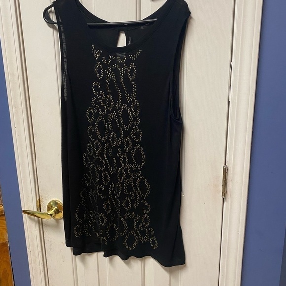 Womens Apt. 9 tank tunic top sleeveless black with gold accents. 
NWT - Picture 2 of 8